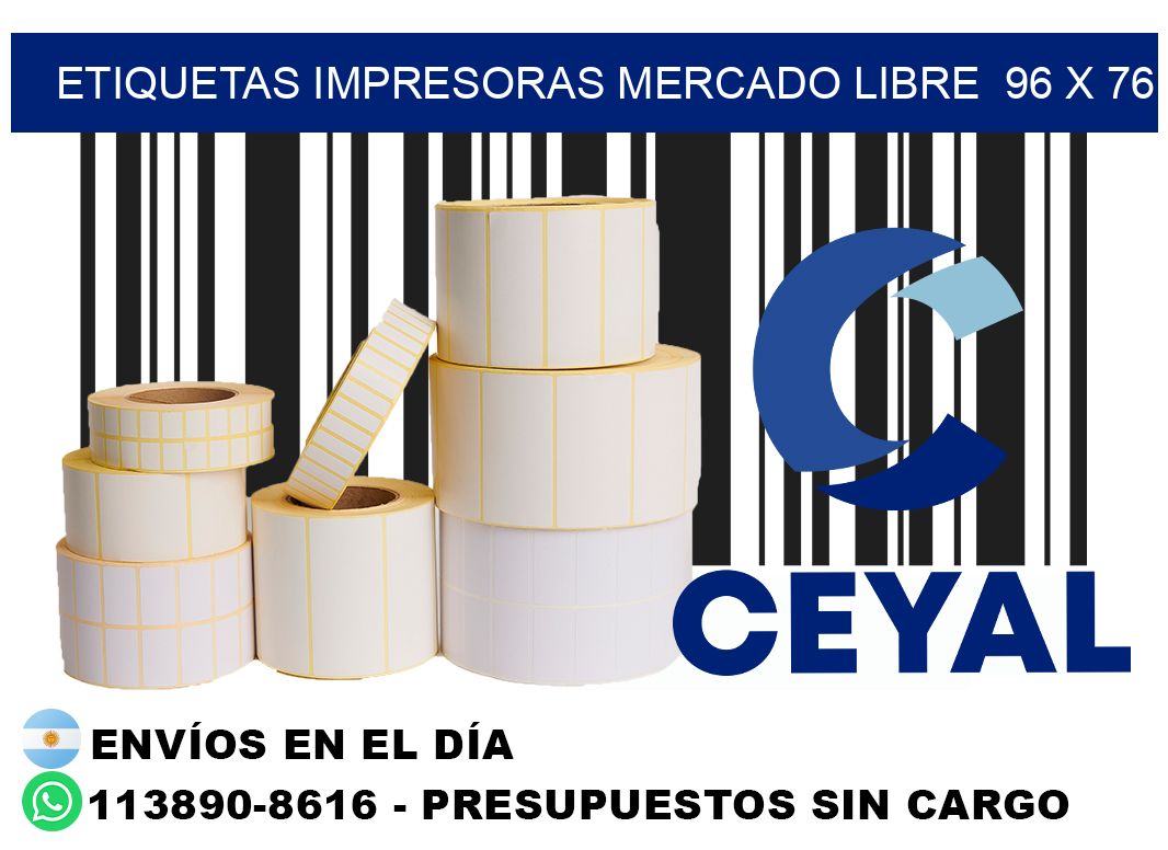 etiquetas impresoras mercado libre  96 x 76