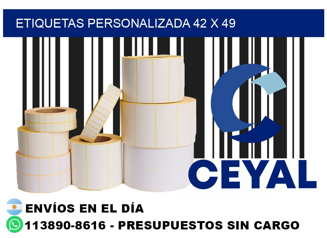 etiquetas personalizada 42 x 49
