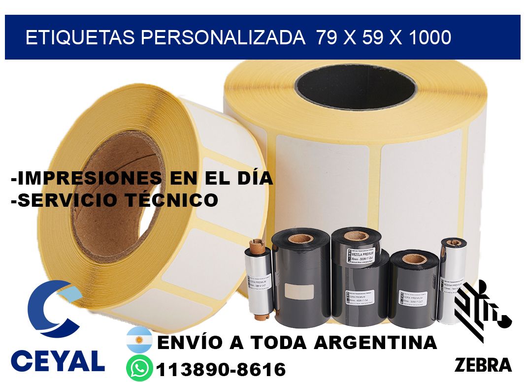etiquetas personalizada  79 x 59 x 1000