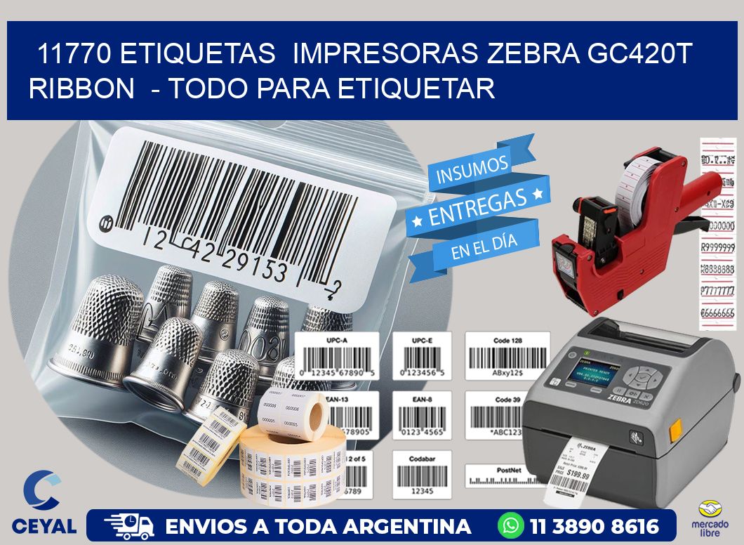 11770 etiquetas  impresoras zebra gc420t ribbon  - Todo para Etiquetar
