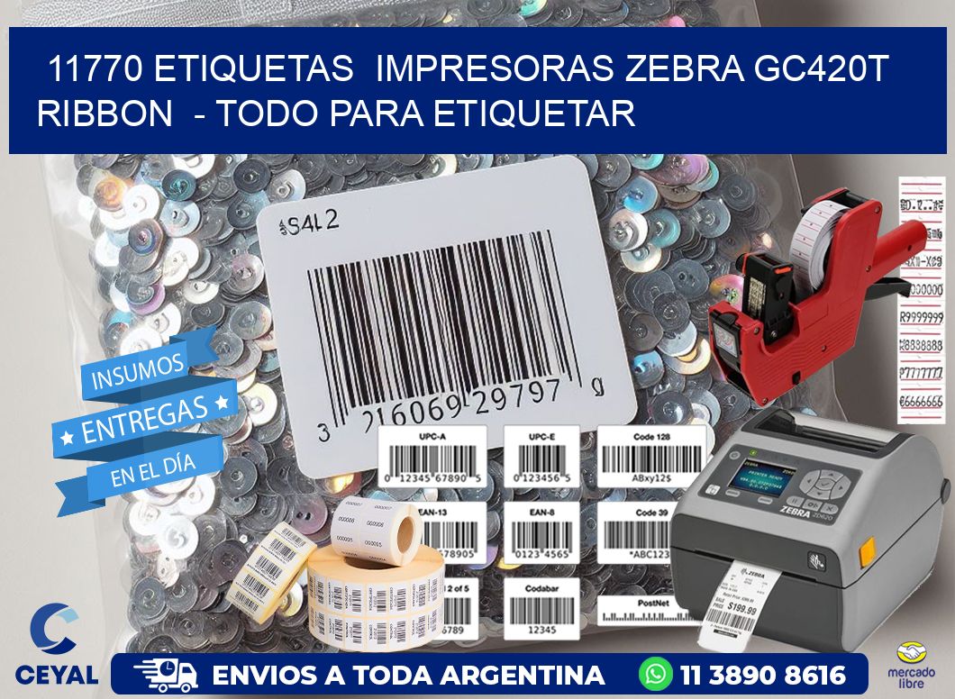 11770 etiquetas  impresoras zebra gc420t ribbon  - Todo para Etiquetar