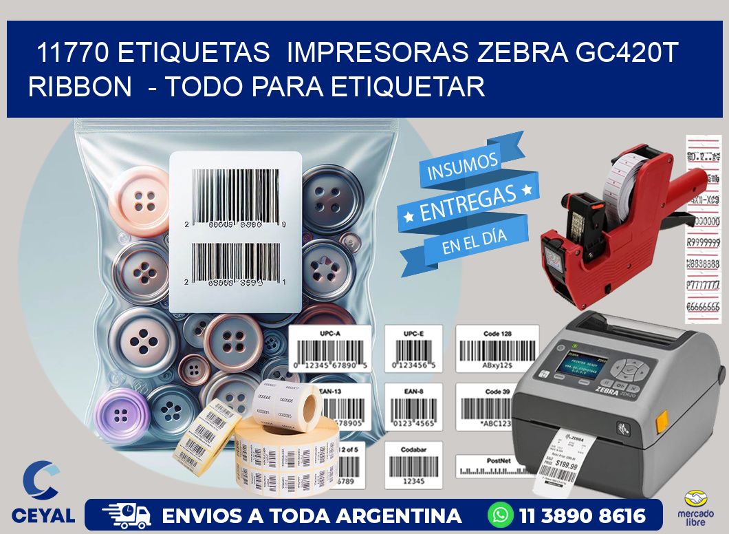 11770 etiquetas  impresoras zebra gc420t ribbon  – Todo para Etiquetar