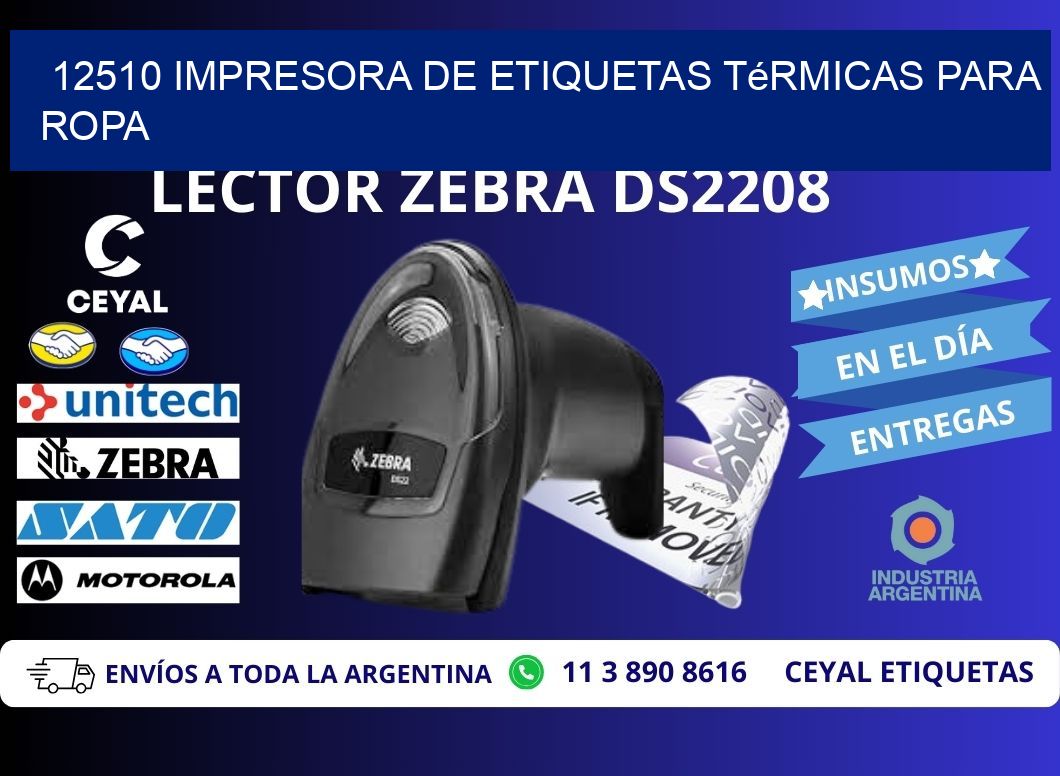 12510 impresora de etiquetas térmicas para ropa