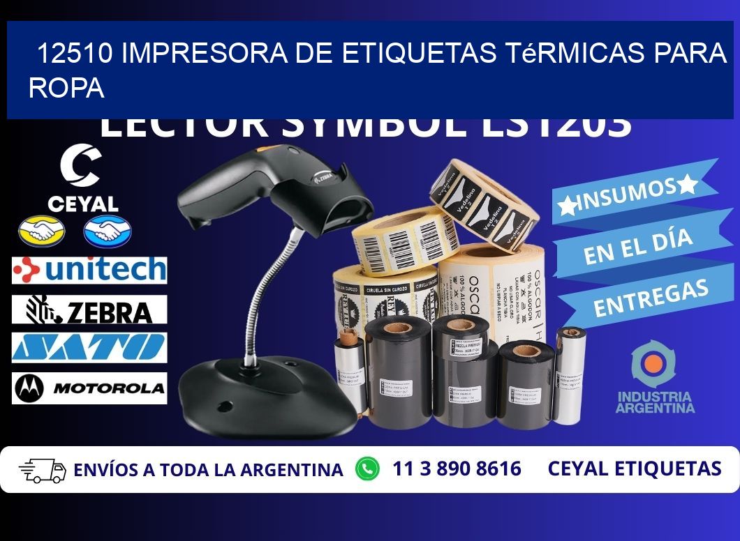 12510 impresora de etiquetas térmicas para ropa