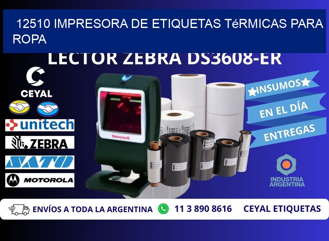12510 impresora de etiquetas térmicas para ropa