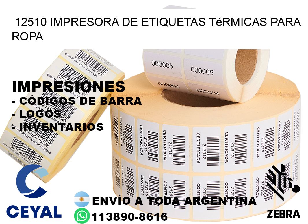 12510 impresora de etiquetas térmicas para ropa