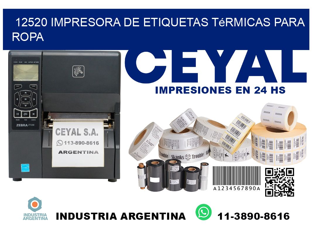 12520 impresora de etiquetas térmicas para ropa