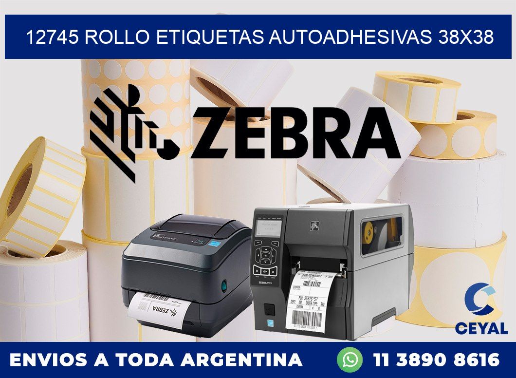 12745 Rollo Etiquetas autoadhesivas 38×38