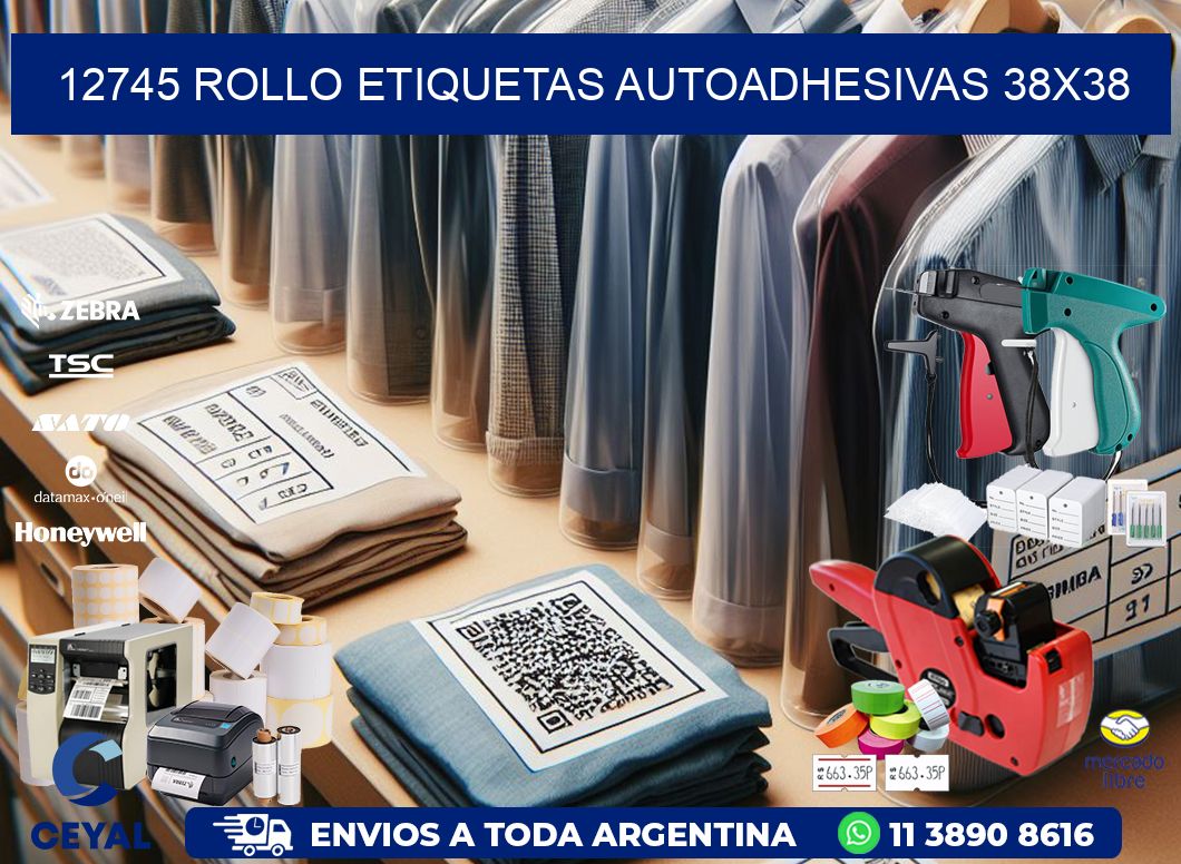 12745 Rollo Etiquetas autoadhesivas 38x38