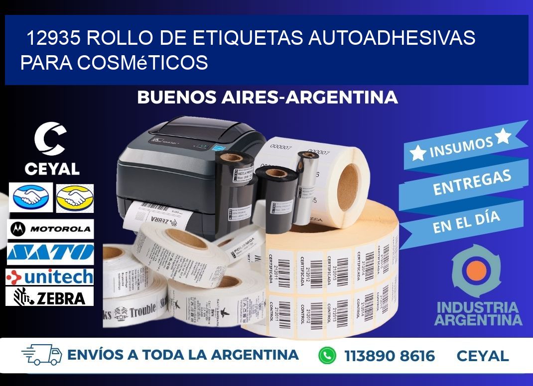 12935 rollo de etiquetas autoadhesivas para cosméticos