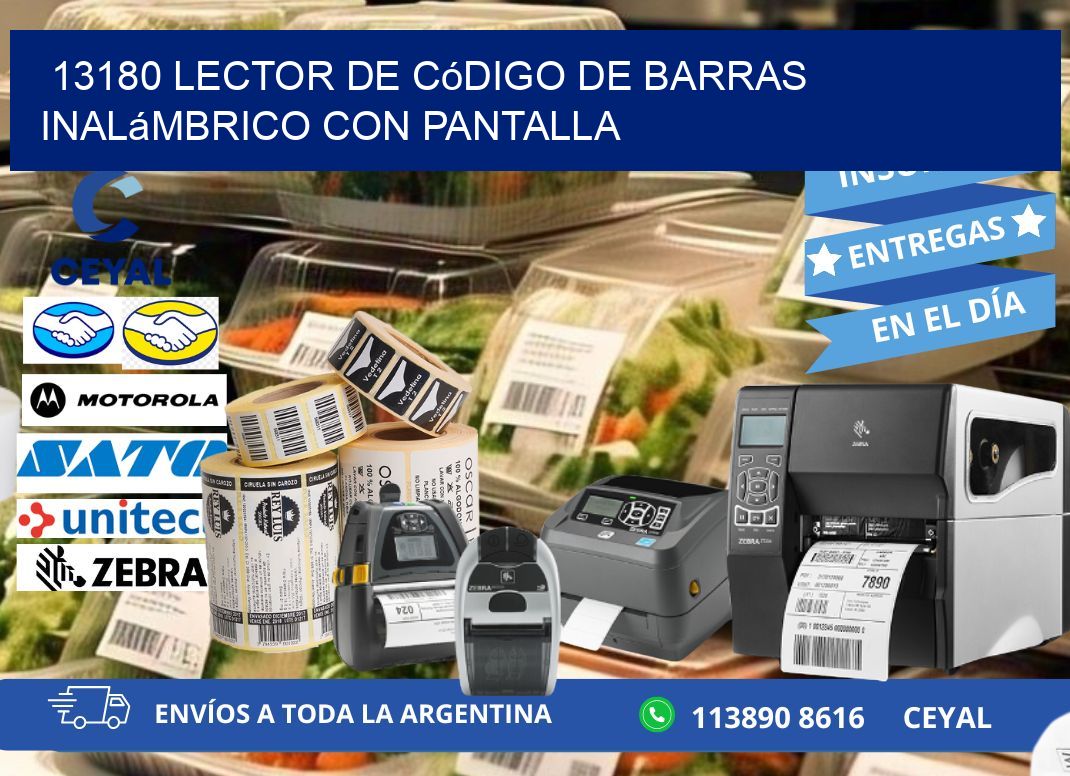 13180 Lector de código de barras inalámbrico con Pantalla