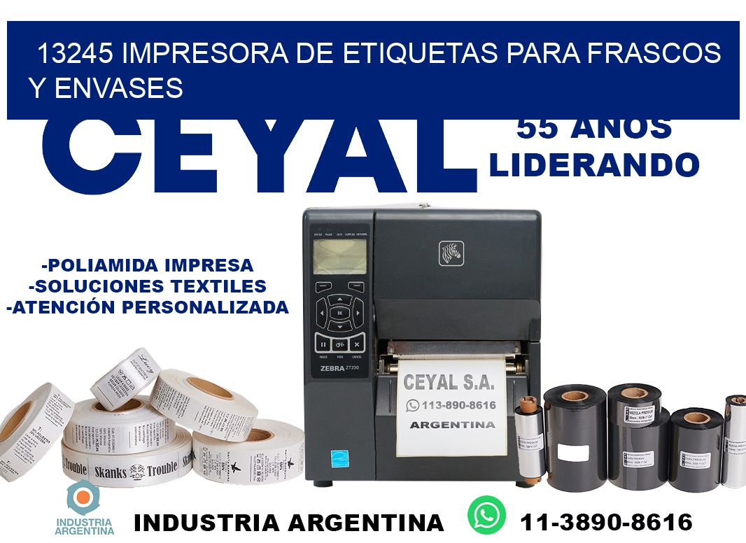 13245 impresora de etiquetas para frascos y envases