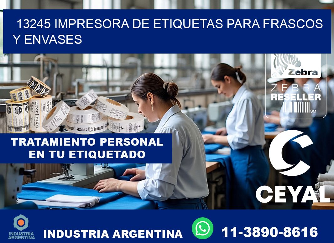 13245 impresora de etiquetas para frascos y envases