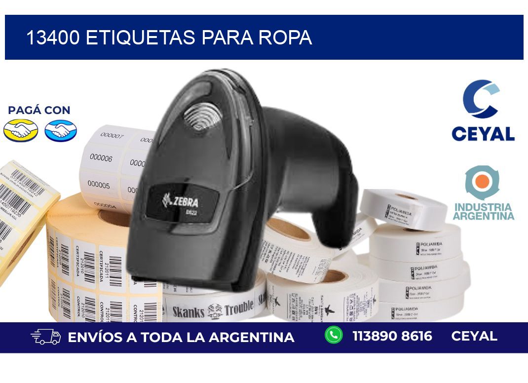 13400 etiquetas para ropa