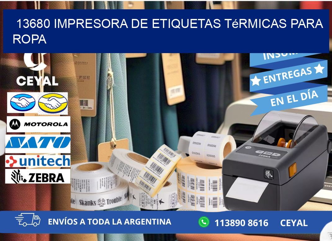 13680 impresora de etiquetas térmicas para ropa