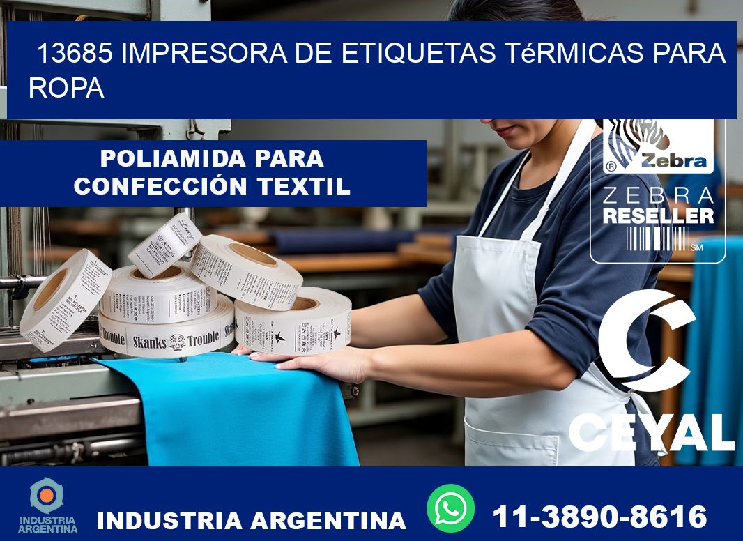 13685 impresora de etiquetas térmicas para ropa