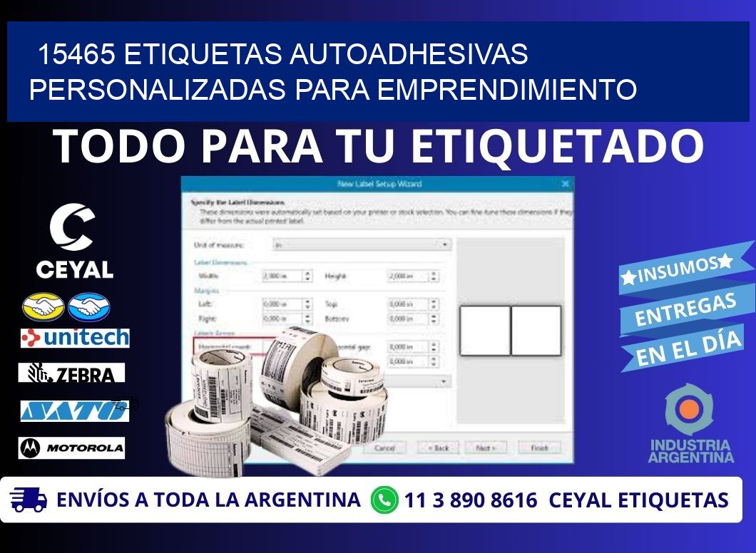 15465 etiquetas autoadhesivas personalizadas para emprendimiento
