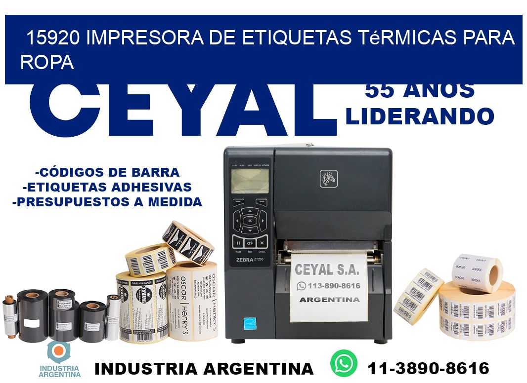 15920 impresora de etiquetas térmicas para ropa