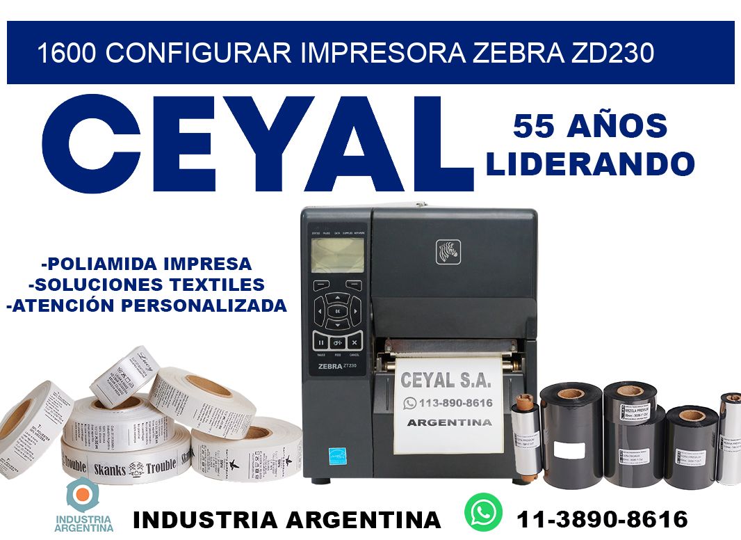 1600 configurar impresora zebra zd230