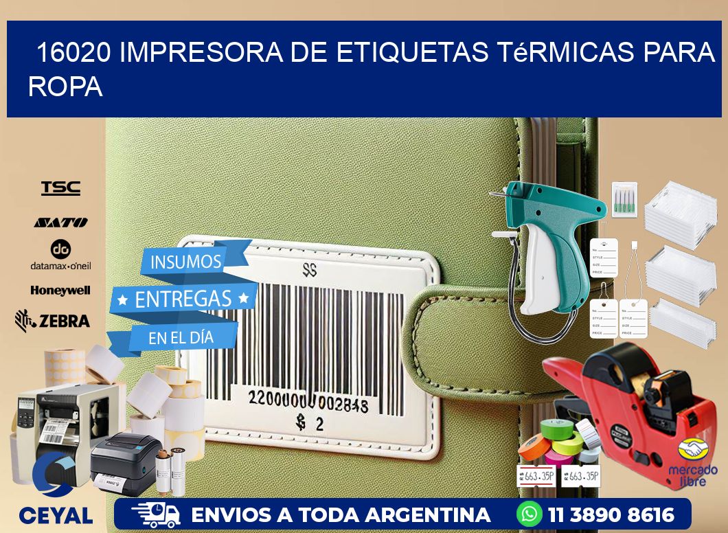 16020 impresora de etiquetas térmicas para ropa