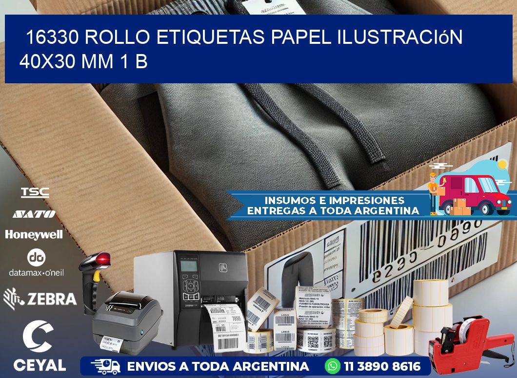 16330 Rollo Etiquetas Papel Ilustración 40x30 Mm 1 B