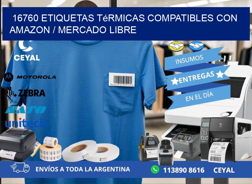 16760 etiquetas térmicas compatibles con Amazon / Mercado Libre