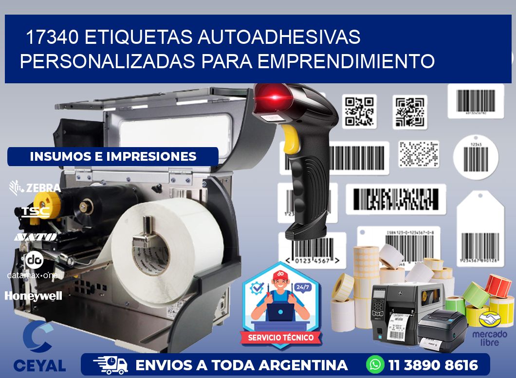 17340 etiquetas autoadhesivas personalizadas para emprendimiento
