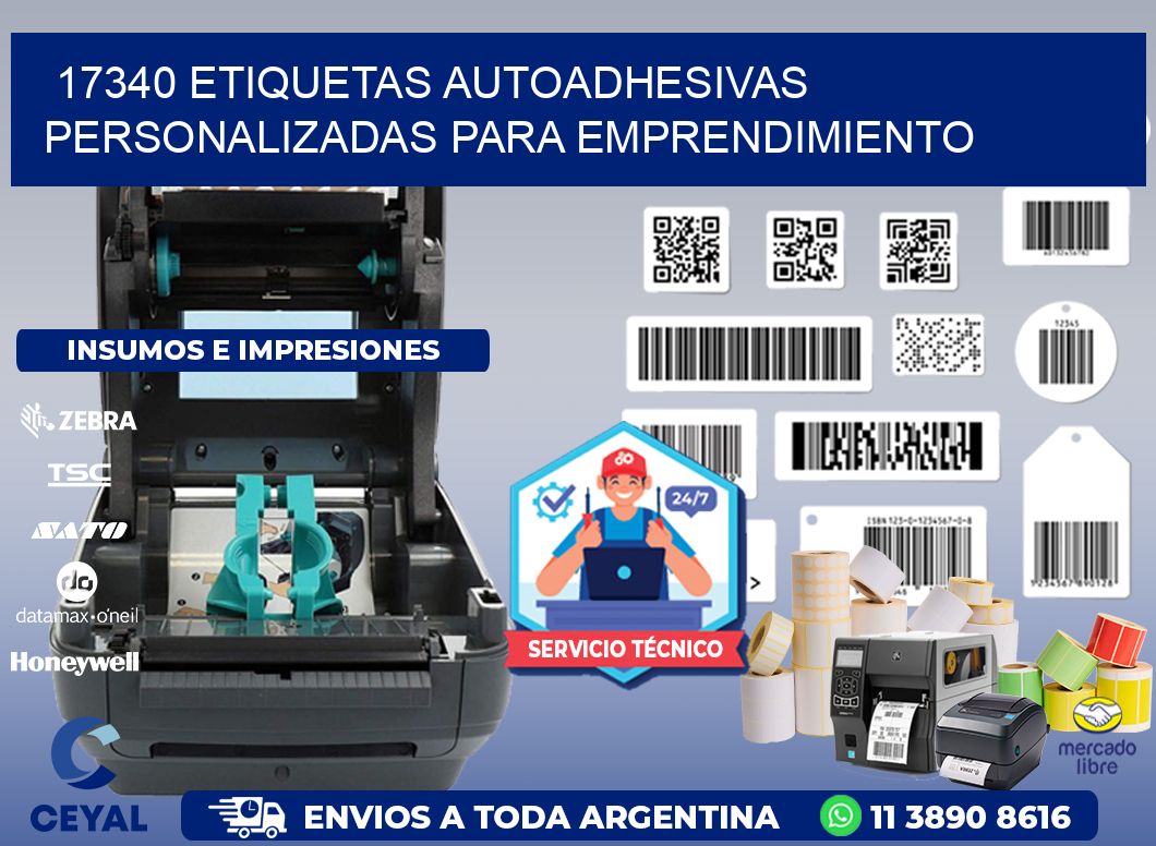 17340 etiquetas autoadhesivas personalizadas para emprendimiento