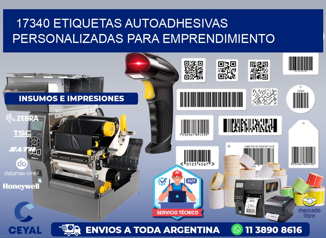 17340 etiquetas autoadhesivas personalizadas para emprendimiento