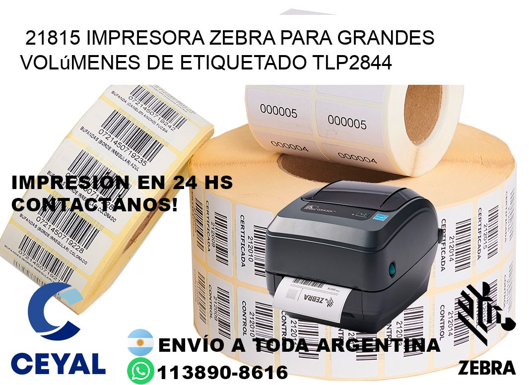 21815 impresora Zebra para grandes volúmenes de etiquetado TLP2844