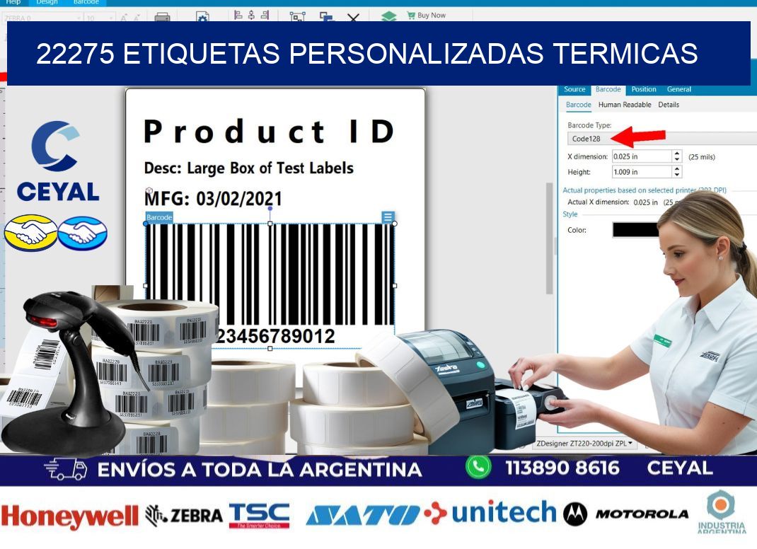 22275 Etiquetas personalizadas termicas