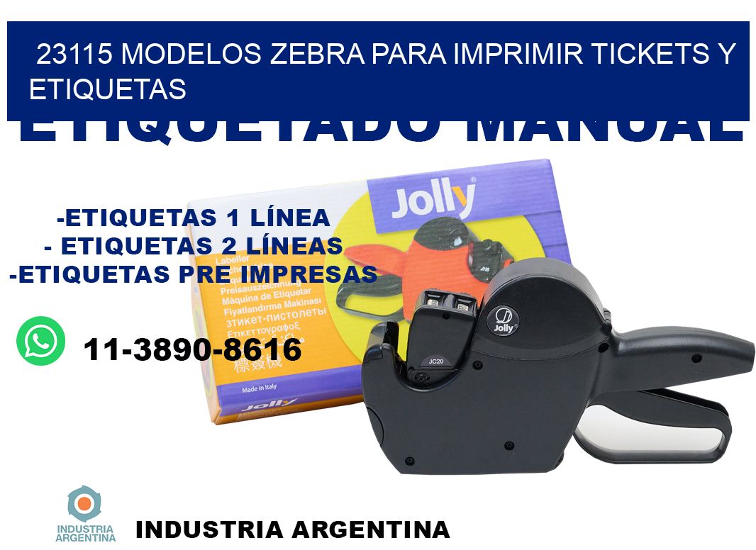 23115 modelos zebra para imprimir tickets y etiquetas