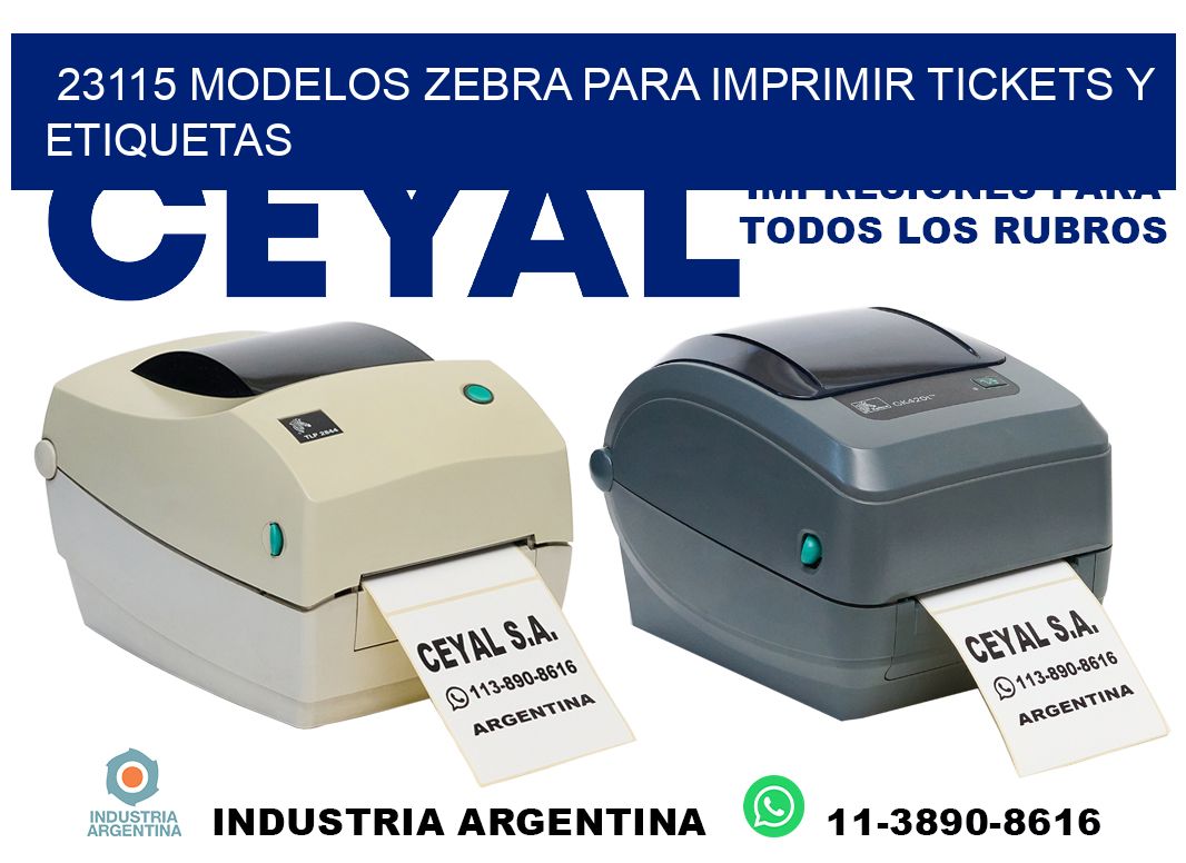 23115 modelos zebra para imprimir tickets y etiquetas