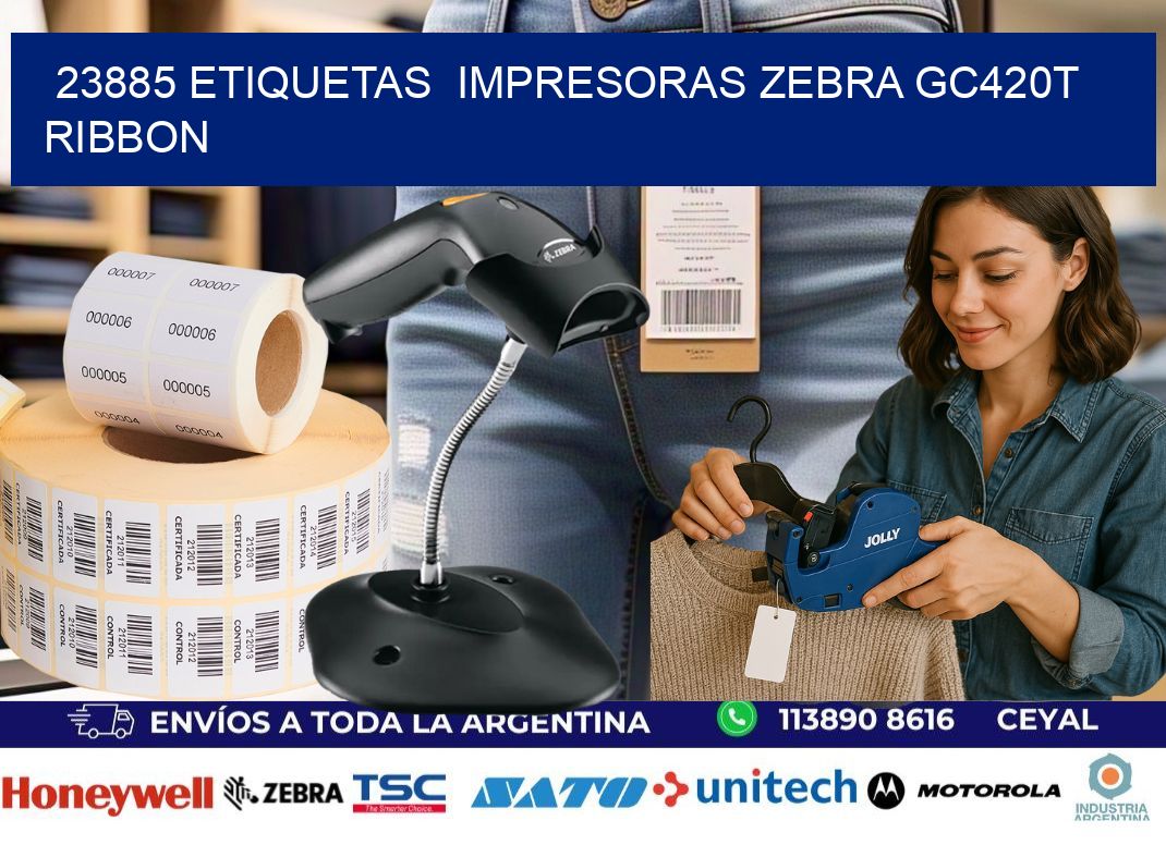 23885 etiquetas  impresoras zebra gc420t ribbon