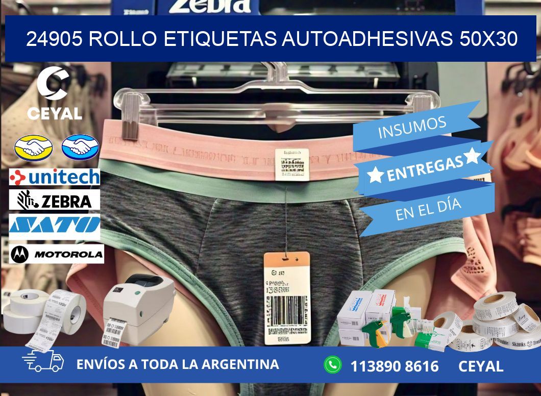 24905 Rollo Etiquetas autoadhesivas 50x30