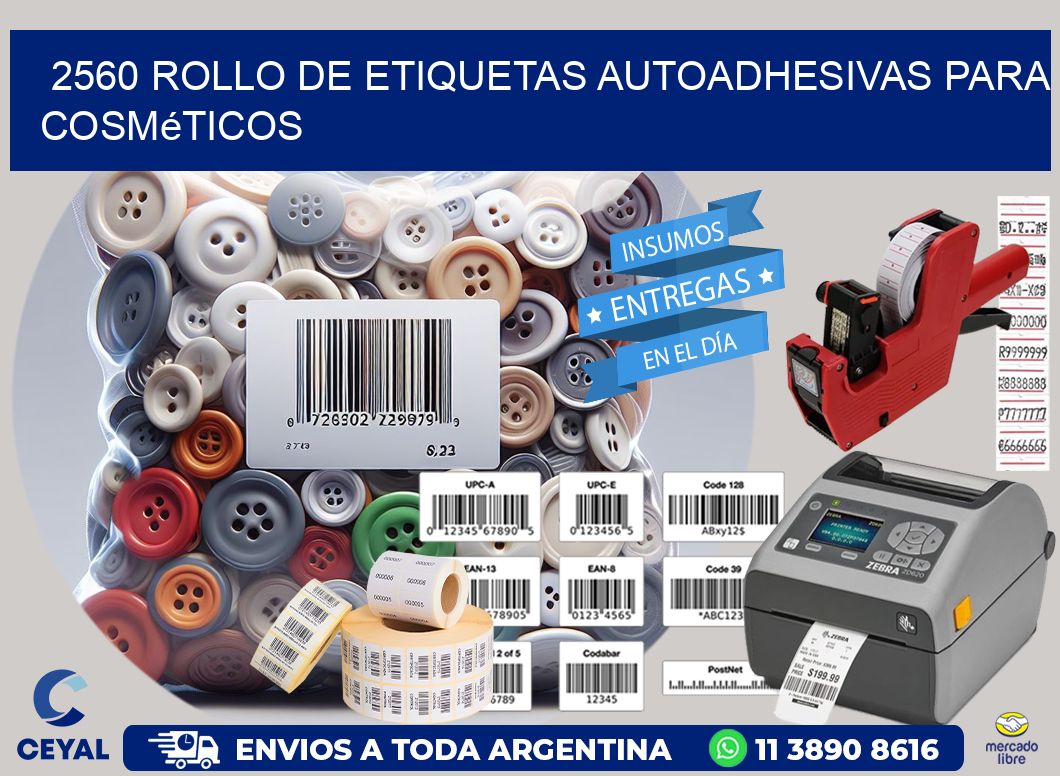 2560 rollo de etiquetas autoadhesivas para cosméticos