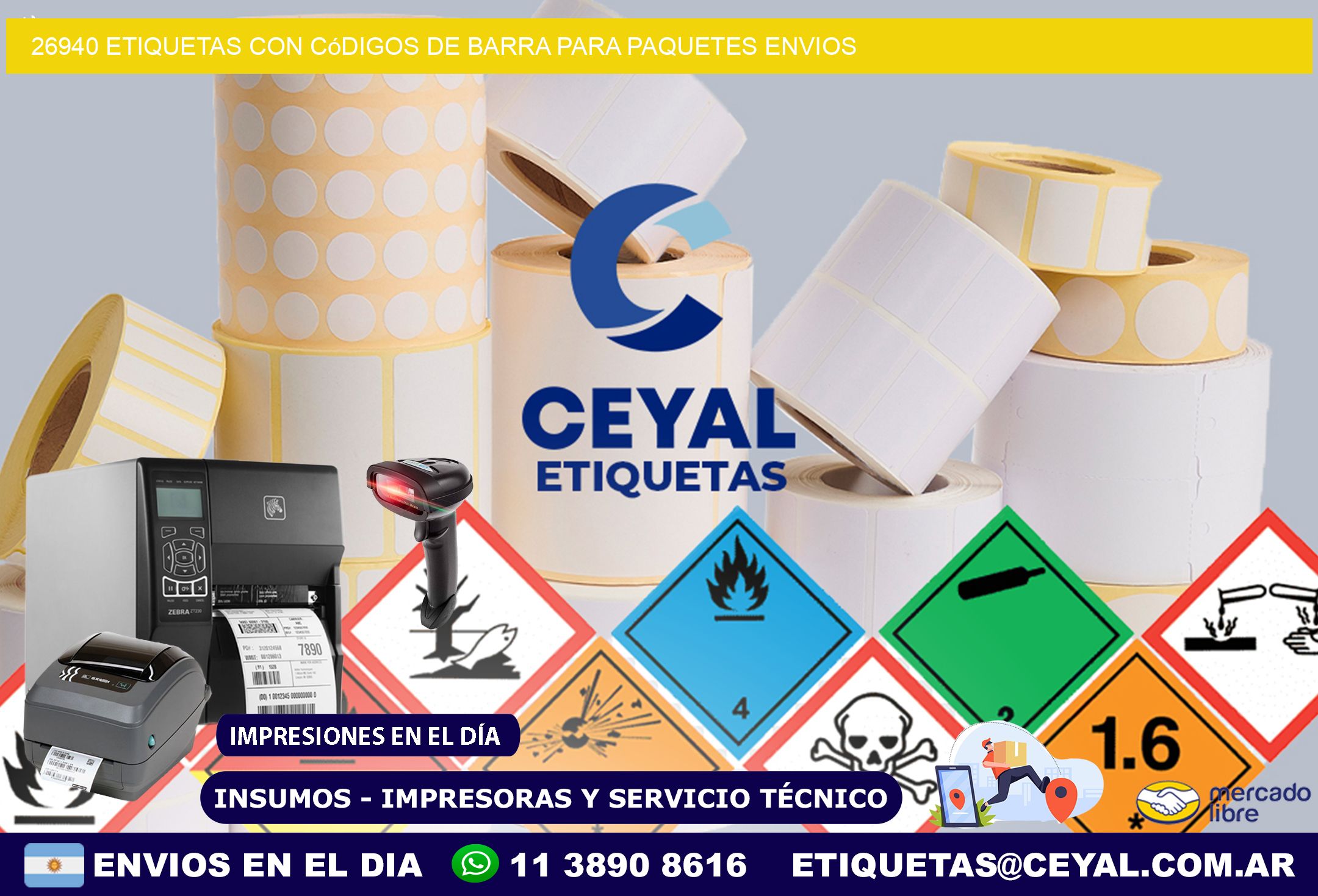 26940 etiquetas con códigos de barra para paquetes envios