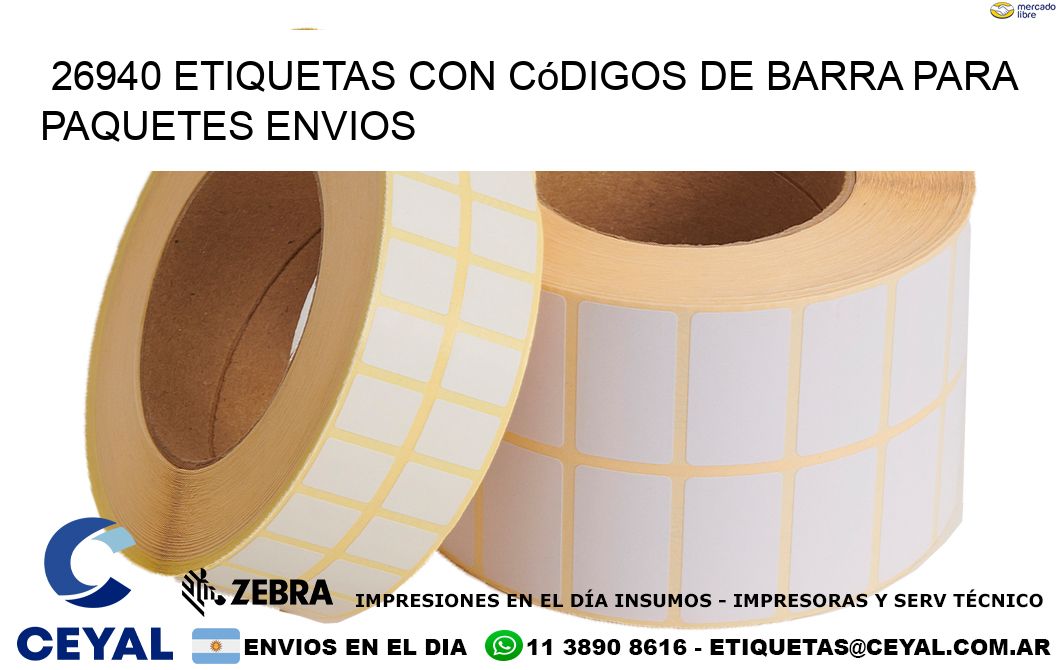 26940 etiquetas con códigos de barra para paquetes envios