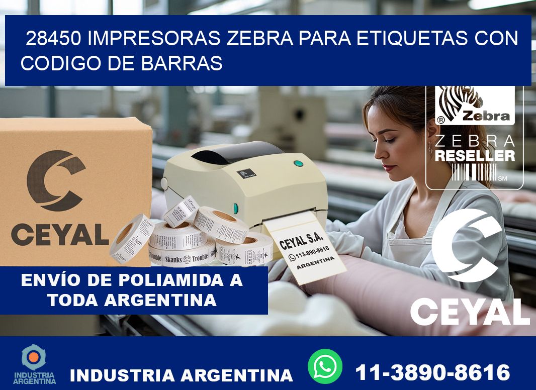 28450 impresoras zebra para etiquetas con codigo de barras