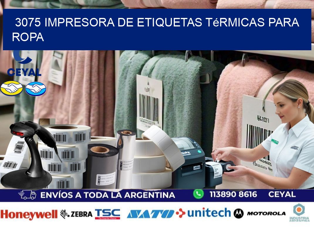 3075 impresora de etiquetas térmicas para ropa