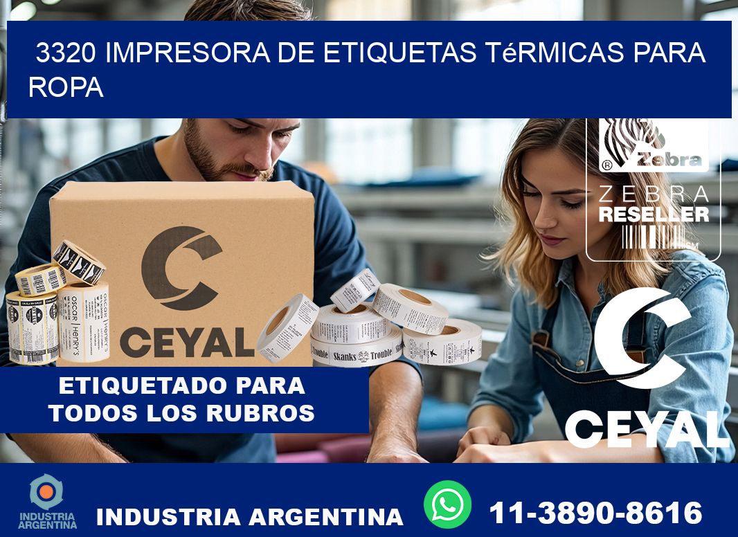 3320 impresora de etiquetas térmicas para ropa
