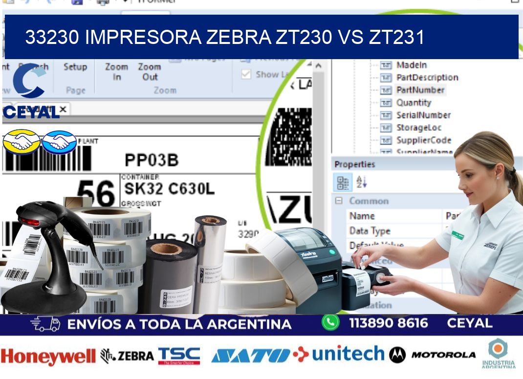 33230 impresora zebra zt230 vs zt231