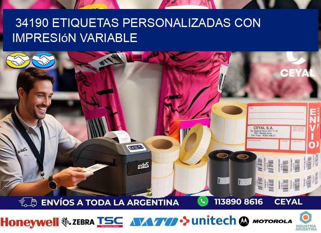 34190 etiquetas personalizadas con impresión variable
