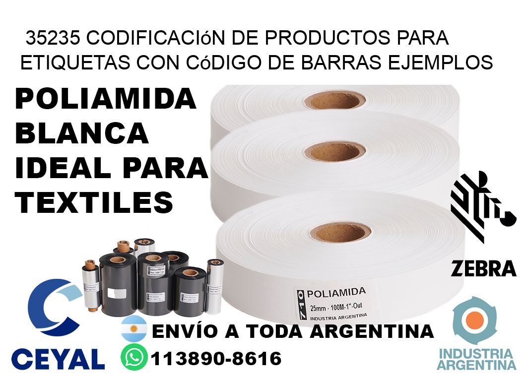 35235 Codificación de productos para etiquetas con código de barras ejemplos