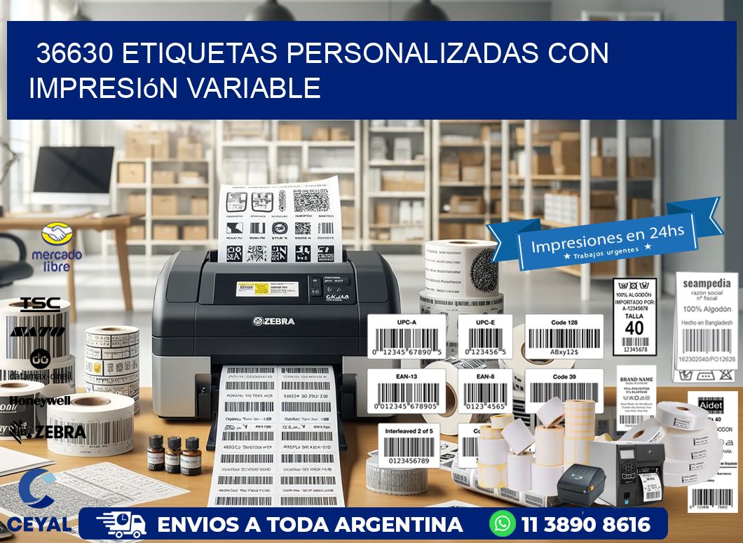36630 etiquetas personalizadas con impresión variable