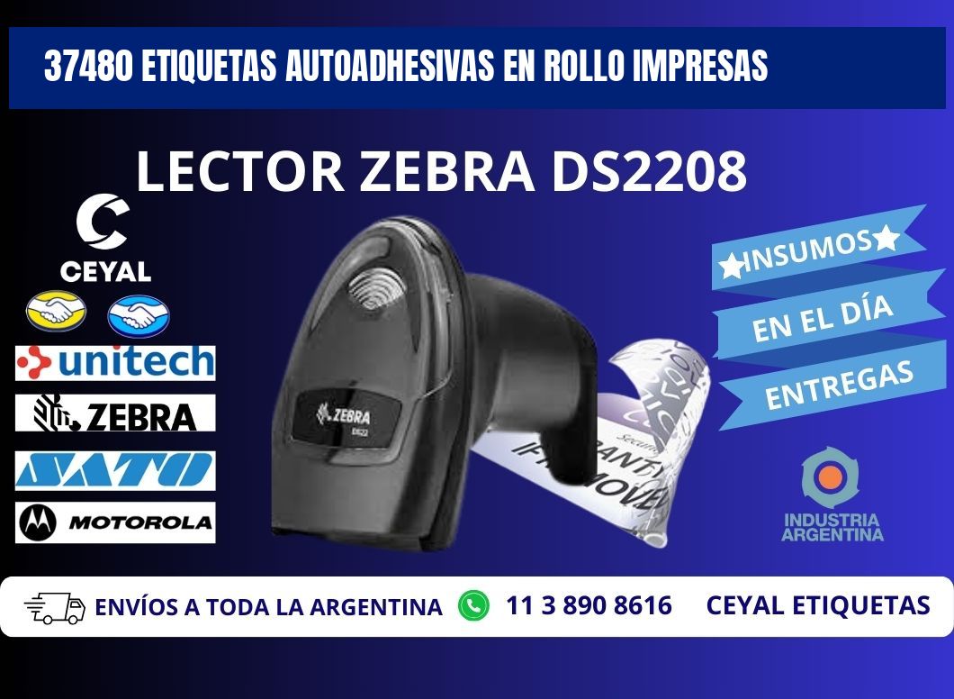 37480 Etiquetas autoadhesivas en rollo impresas