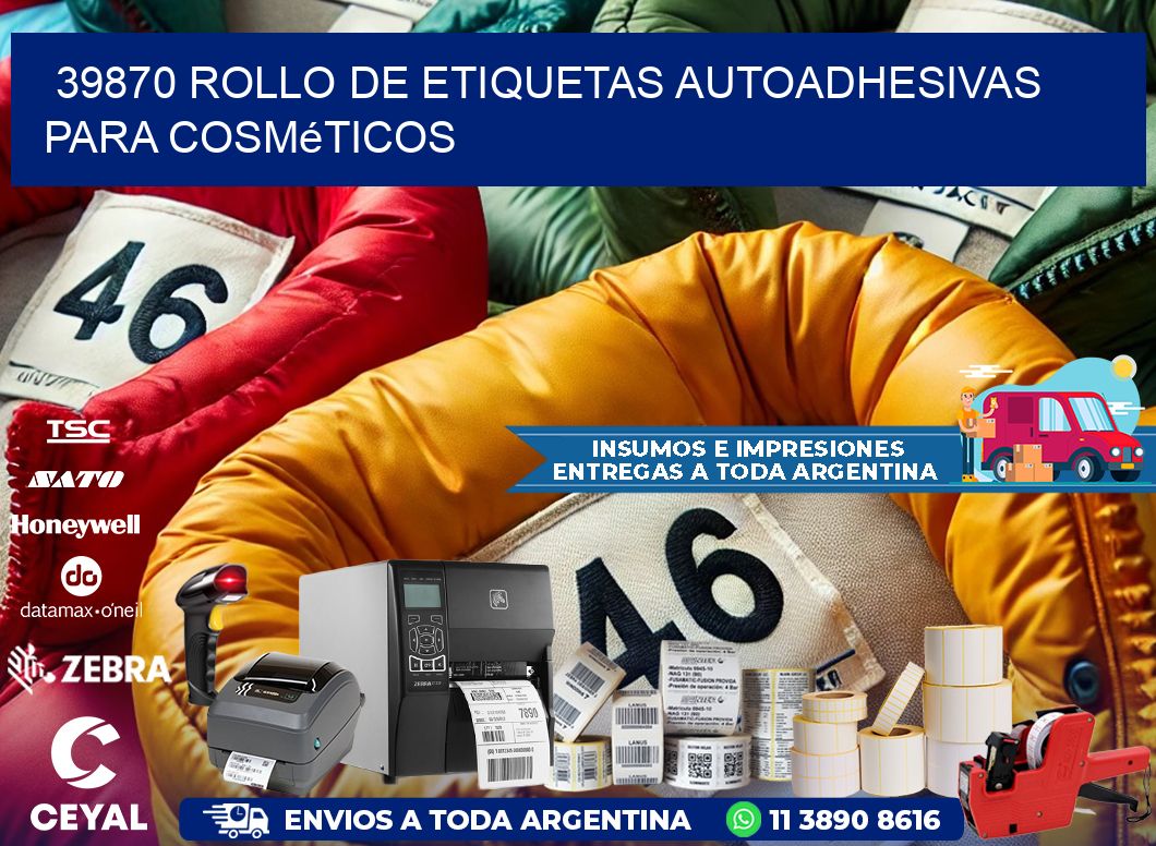 39870 rollo de etiquetas autoadhesivas para cosméticos