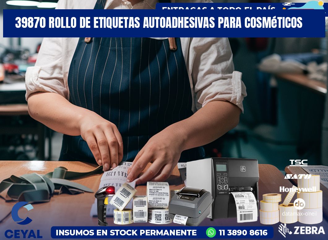 39870 rollo de etiquetas autoadhesivas para cosméticos