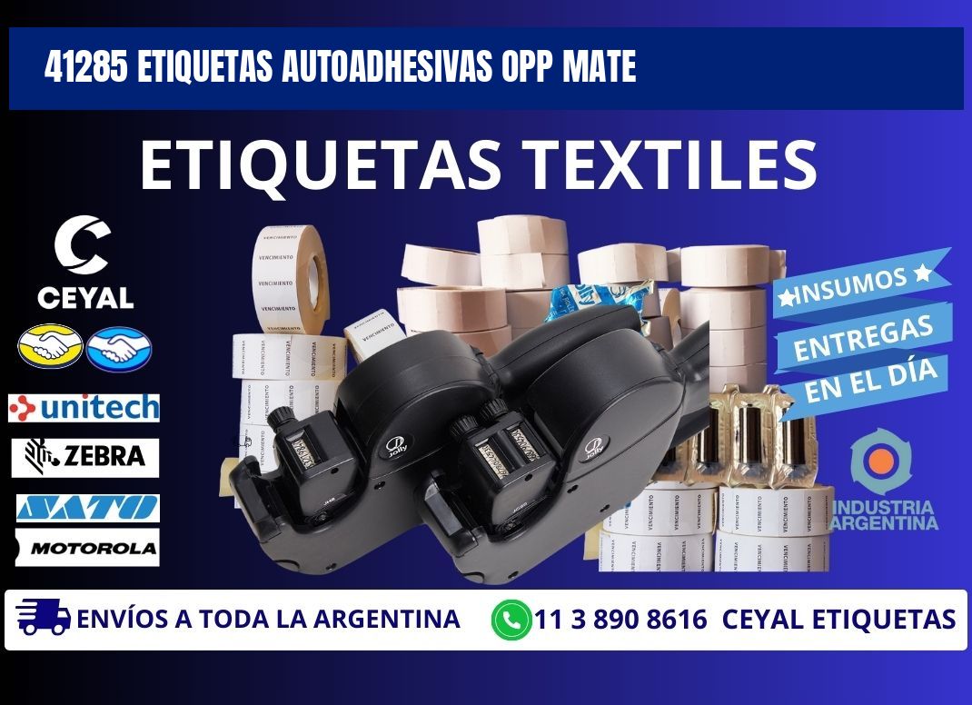 41285 etiquetas autoadhesivas Opp Mate