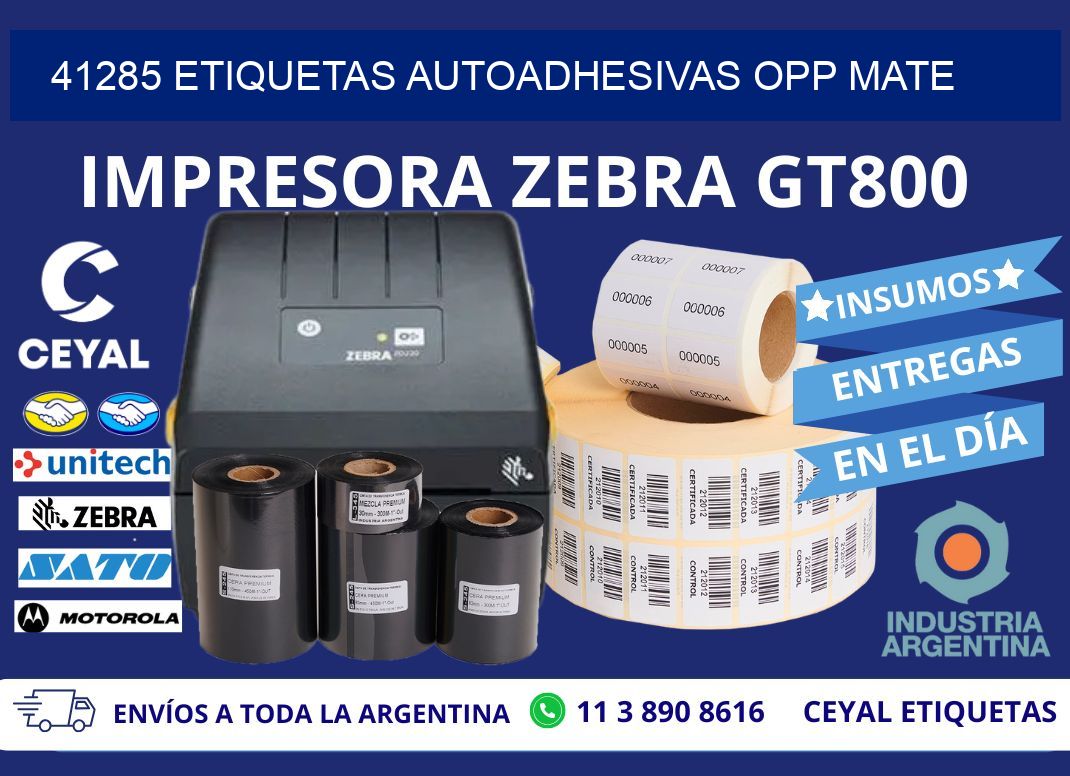 41285 etiquetas autoadhesivas Opp Mate